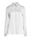 Emporio Armani Icon Woman Shirt Light Grey Size 10 Acetate, Silk, Polyamide In White