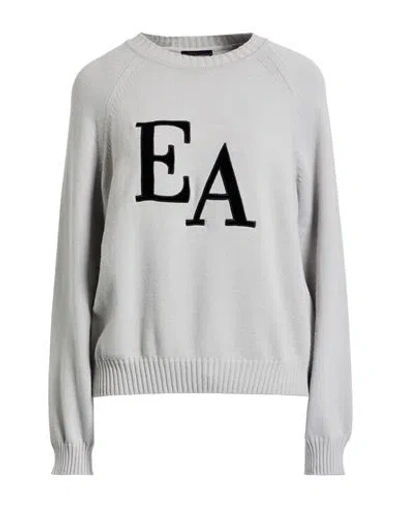 Emporio Armani Icon Woman Sweater Light Grey Size L Polyamide, Viscose, Cashmere, Polyester, Elastan In Gray