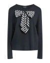 EMPORIO ARMANI EMPORIO ARMANI ICON WOMAN T-SHIRT CHARCOAL SIZE L VISCOSE, WOOL, ELASTANE