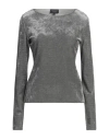 Emporio Armani Icon Woman T-shirt Grey Size L Viscose, Polyamide, Elastane