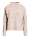 Emporio Armani Icon Woman Turtleneck Beige Size L Wool, Viscose, Polyamide, Polyester In Brown