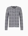 Emporio Armani Icon Wool-blend Cardigan With Plated Diamond Motif