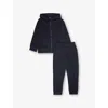 Emporio Armani Branded Stretch-jersey Tracksuit 4-16 Years Iconico 0920 Blu Nav In Blue