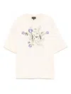 Emporio Armani Logo-embroidered T-shirt In Neutral