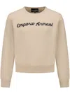 Emporio Armani Intarsia-knit Logo Jumper In Nude
