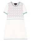 Emporio Armani Intarsia-knit Logo Midi Dress In White
