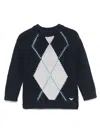 Emporio Armani Argyle-knit Jumper (4-12 Years) In Blue