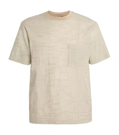 Emporio Armani Intarsia Knit T-shirt In Beige
