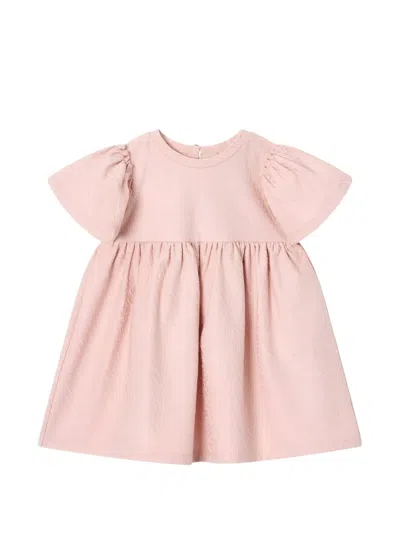 Emporio Armani Babies' Interlock-jersey Logo-lettering Dress In Pink