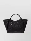 Emporio Armani Intertwined Dual Handle Woven Texture Tote