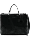 Shop Emporio Armani Interwoven Tote Bag In Black