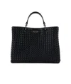 Shop Emporio Armani Interwoven Tote Bag In Black