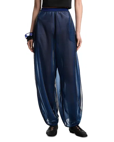 Emporio Armani Iridescent Jersey Pants In Blue