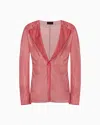 Emporio Armani Iridescent Knit-fabric Blazer In Red