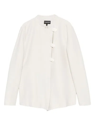 EMPORIO ARMANI IVORY SINGLE-BREASTED JACKET