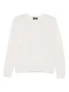 Emporio Armani Long Sleeve Crew Neck Knitwear Top In White