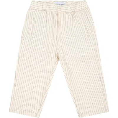 EMPORIO ARMANI IVORY TROUSERS FOR BABY BOY