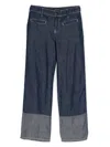 Emporio Armani Girls Blue Wide Leg Jeans In Blue