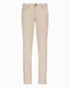Emporio Armani J06 Comfort Stretch-gabardine, Slim-fit Trousers In Beige