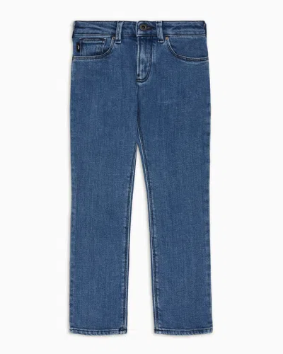 Emporio Armani Kids' J06 Jeans In Stretch Denim In Medium Blue