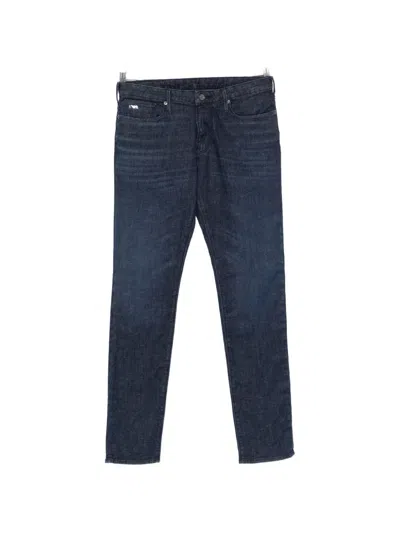 Emporio Armani J06 Logo-plaque Jeans In Blue