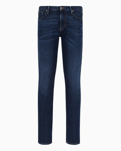 EMPORIO ARMANI J06 SLIM-FIT, WASHED, 11.5 OZ COMFORT-DENIM JEANS