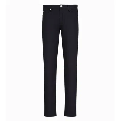 Emporio Armani J06 Stretch-twill Slim-fit Trousers In Black