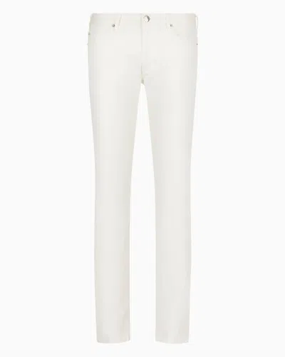Emporio Armani J06 Slim-fit Stretch Twill Jeans In White
