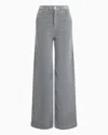 Emporio Armani J14 High-waisted, Wide-leg Palazzo Trousers In Garment-dyed Corduroy In Grey