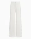 Emporio Armani Light Grey Herringbone-jacquard Trousers In White