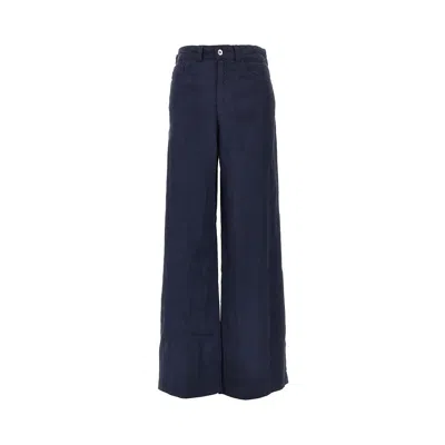 Emporio Armani 'j14' Linen Pants In Blue