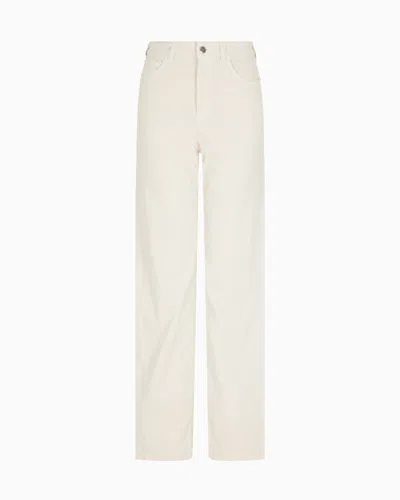 Emporio Armani J14 Regular-fit Garment-dyed Corduroy Trousers In Neutral