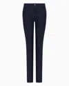 Emporio Armani Official Store J18 High-waisted Skinny-fit Viscose-blend Denim Jeans In Dark Blue