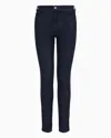 Emporio Armani Official Store J20 High-waisted Super Skinny Leg Jeans In Lyocell Denim In Dark Blue