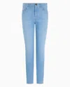 Emporio Armani J20 High-waisted Super-skinny Leg Jeans In Stretch Denim With Laser-cut Logo In Blue