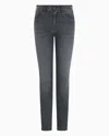 Emporio Armani J20 High-waisted Super-skinny Leg Jeans In Stretch Denim With Laser-cut Logo In Blue