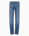 Emporio Armani J21 Regular-fit Jeans In Washed 11.5 Oz Comfort Denim In Blue