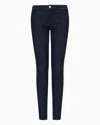 Emporio Armani Official Store J20 High-waisted Super Skinny Leg Jeans In Lyocell Denim In Dark Blue