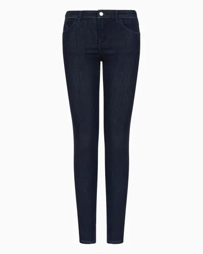 EMPORIO ARMANI J28 HIGH-WAISTED SUPER-SKINNY LEG JEANS IN A VISCOSE-BLEND DENIM