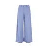 Emporio Armani Linen Trousers In Blue