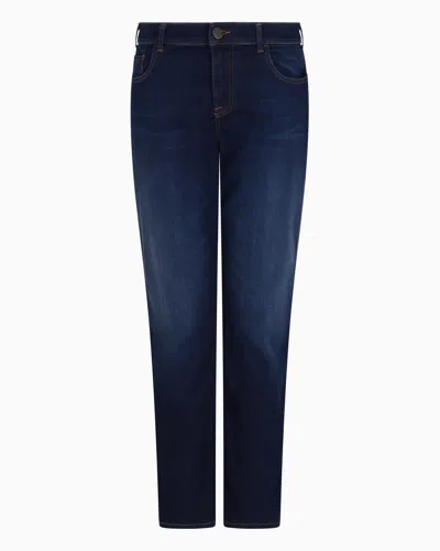 Emporio Armani J36 Mid-rise, Straight-leg, Stretch-denim Jeans In Blue