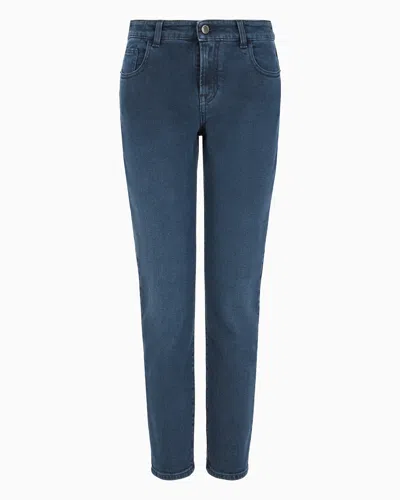Emporio Armani J36 Mid-rise, Straight-leg, Worn-look Denim Jeans In Blue
