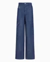 Emporio Armani Multi-pockets Wide-legged Jeans In Blue
