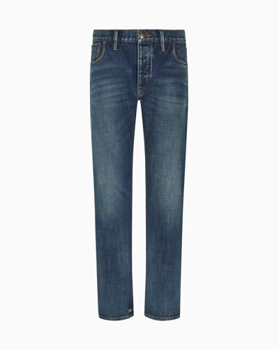 Emporio Armani J41 Straight-fit Vintage Jeans In  Lab Denim In Blue