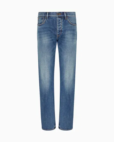 Emporio Armani J41 Straight-fit Vintage Jeans In  Lab Denim In Blue