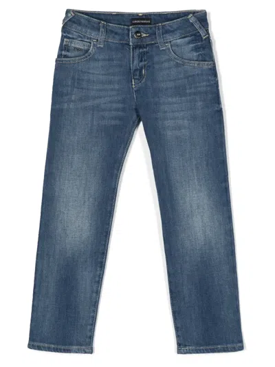 Emporio Armani Kids' J45 Straight-leg Jeans In Blue