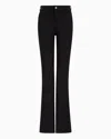 Emporio Armani J47 Mid To High-rise, Flared-leg, Comfort-denim Jeans In Black