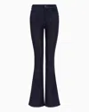 Emporio Armani J47 Medium High-waisted, Flared Leg, Viscose-blend Denim Jeans In Blue
