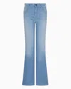 Emporio Armani J47 Mid-high Rise Flared-hem Jeans In Stretch Denim In Blue