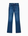 Emporio Armani J47 Mid-high Rise Jeans With A Flared Leg In A Worn-look Stretch Denim